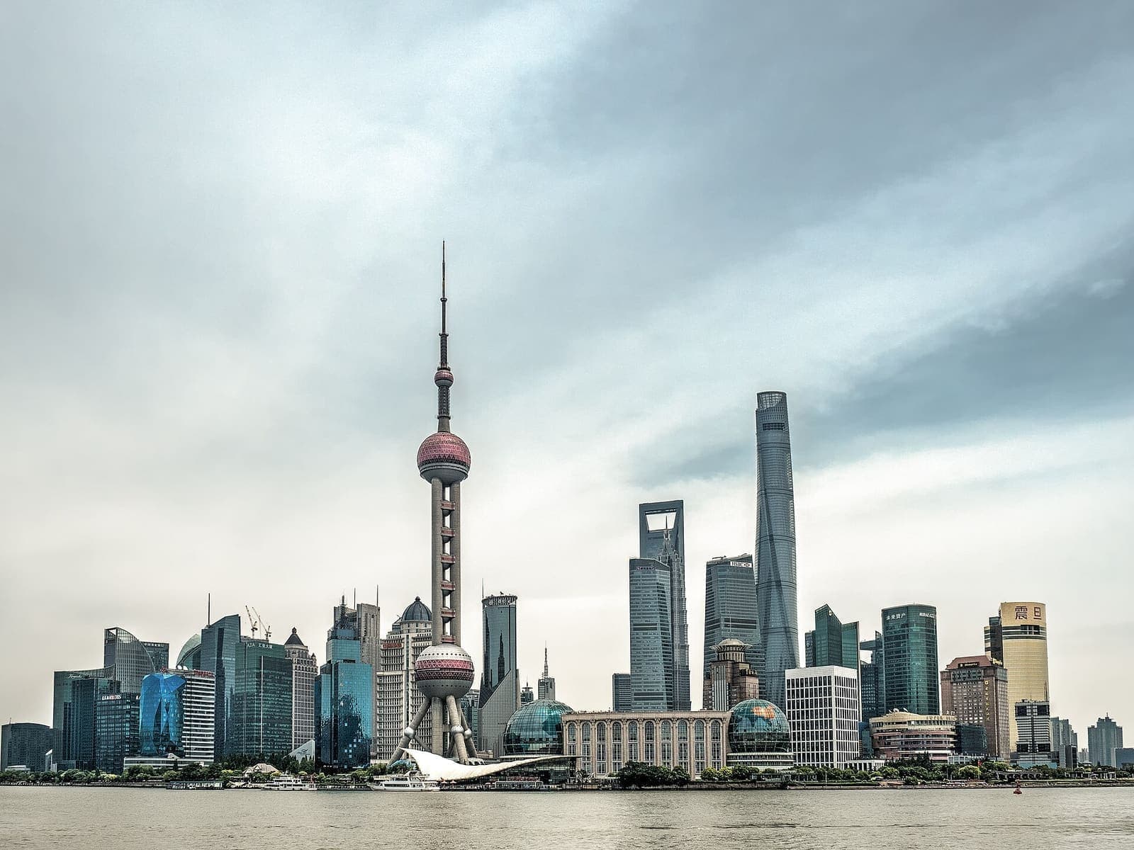 Evening view over a residential neighbourhood in Shanghai